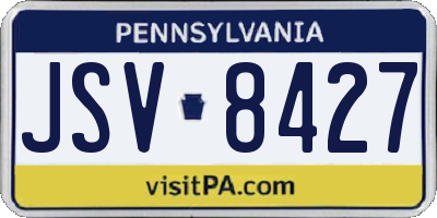 PA license plate JSV8427