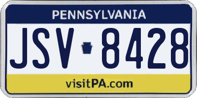 PA license plate JSV8428