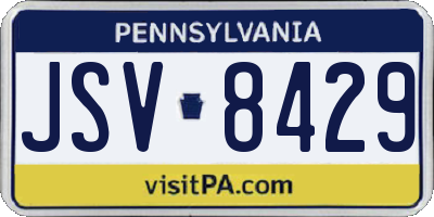 PA license plate JSV8429