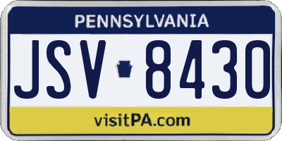 PA license plate JSV8430