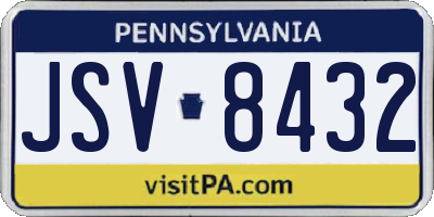 PA license plate JSV8432
