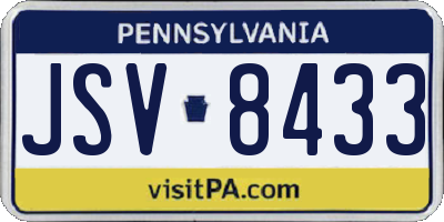 PA license plate JSV8433
