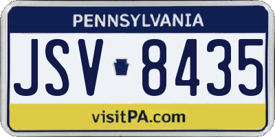 PA license plate JSV8435