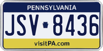 PA license plate JSV8436
