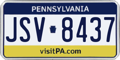 PA license plate JSV8437