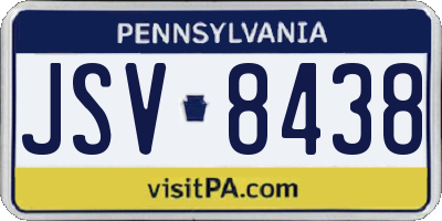 PA license plate JSV8438
