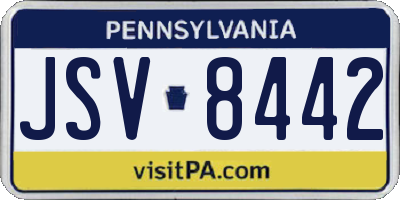 PA license plate JSV8442