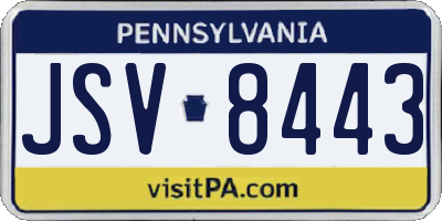 PA license plate JSV8443
