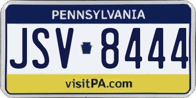 PA license plate JSV8444