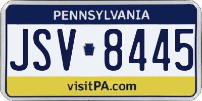 PA license plate JSV8445