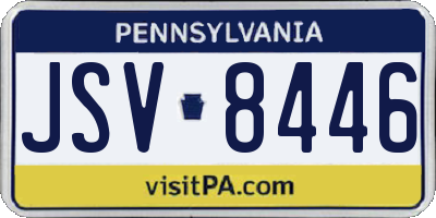PA license plate JSV8446
