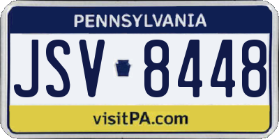 PA license plate JSV8448