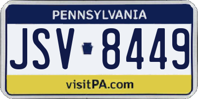 PA license plate JSV8449