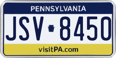 PA license plate JSV8450