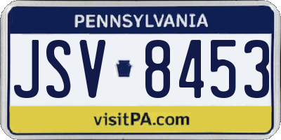 PA license plate JSV8453