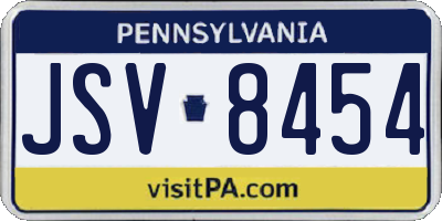 PA license plate JSV8454