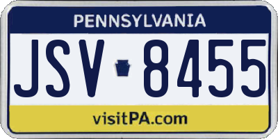 PA license plate JSV8455
