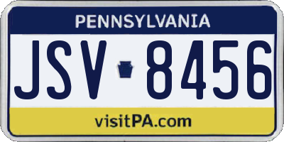 PA license plate JSV8456
