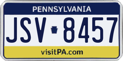 PA license plate JSV8457