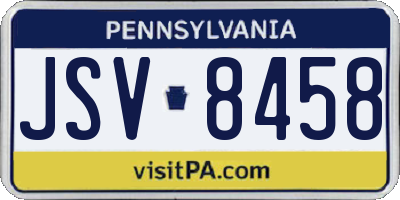 PA license plate JSV8458