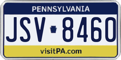 PA license plate JSV8460