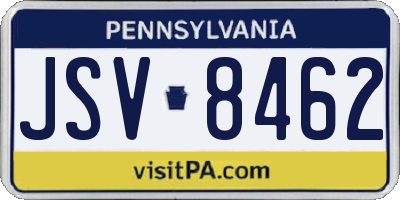 PA license plate JSV8462