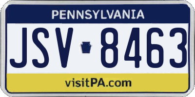 PA license plate JSV8463