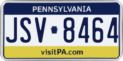 PA license plate JSV8464