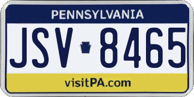 PA license plate JSV8465