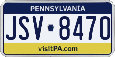 PA license plate JSV8470