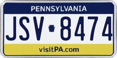 PA license plate JSV8474