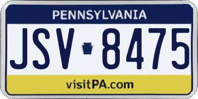 PA license plate JSV8475