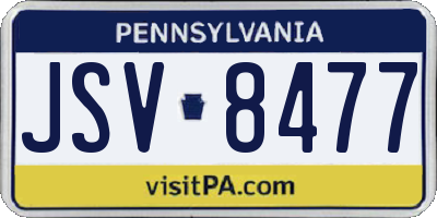 PA license plate JSV8477