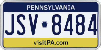PA license plate JSV8484