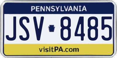 PA license plate JSV8485