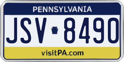 PA license plate JSV8490