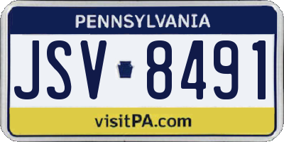 PA license plate JSV8491