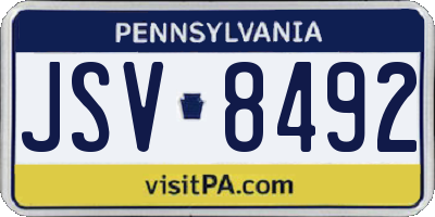 PA license plate JSV8492