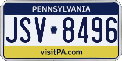 PA license plate JSV8496