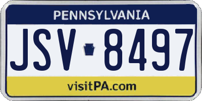 PA license plate JSV8497