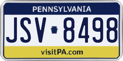 PA license plate JSV8498