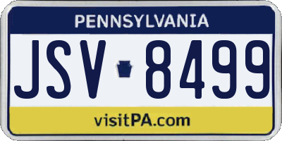 PA license plate JSV8499