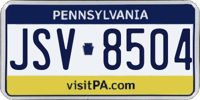 PA license plate JSV8504
