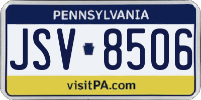 PA license plate JSV8506