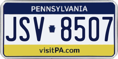 PA license plate JSV8507