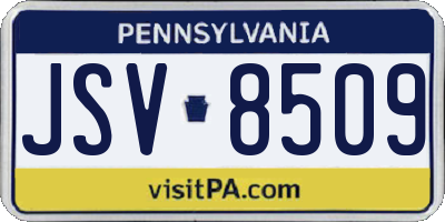 PA license plate JSV8509