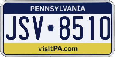 PA license plate JSV8510