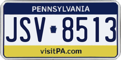 PA license plate JSV8513