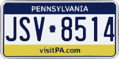 PA license plate JSV8514