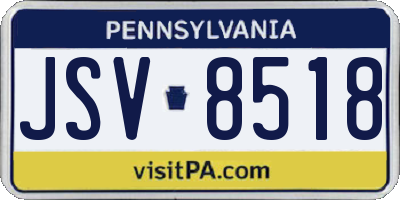 PA license plate JSV8518